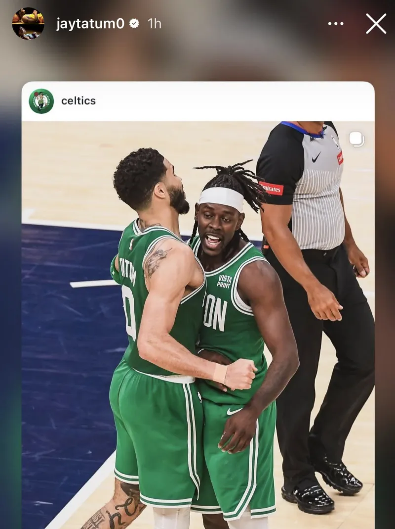 开云体育官网-老队友回家！塔图姆Ins晒和朱-霍勒迪的旧照与球迷分享